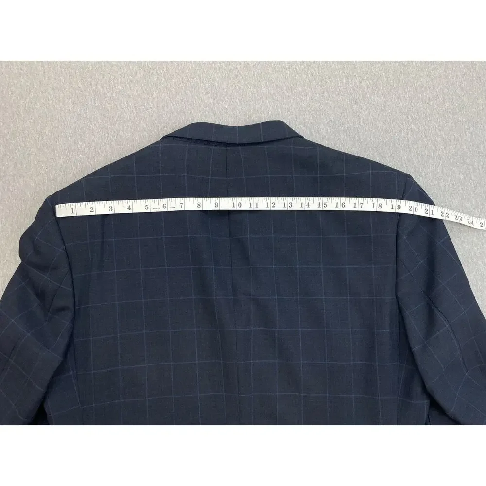 Ermenegildo Zegna Blazer Mens 44L Windowpane Coppley Heritage 100% Wool 3-Button